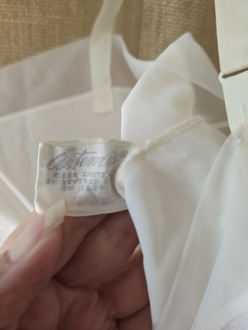 EUC Vintage 1960s Artemis Lined Slip Nightgown Dress White - Picture 6 of 8